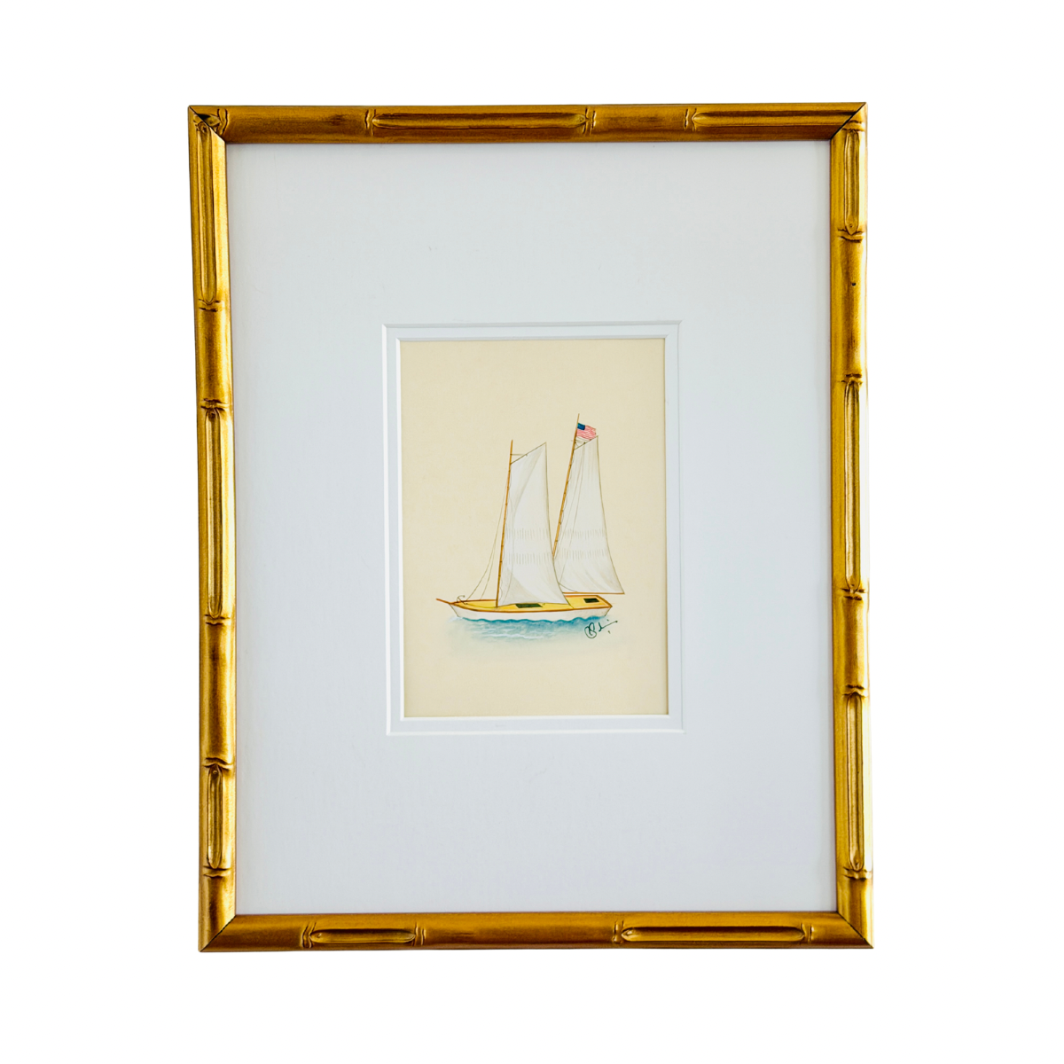 Hand-Painted Sailboat Painting, Sailing Free