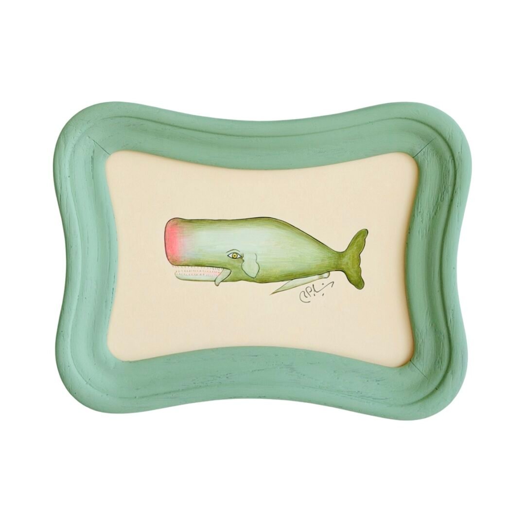 Hand-Painted Baby Whale Painting, Ollie