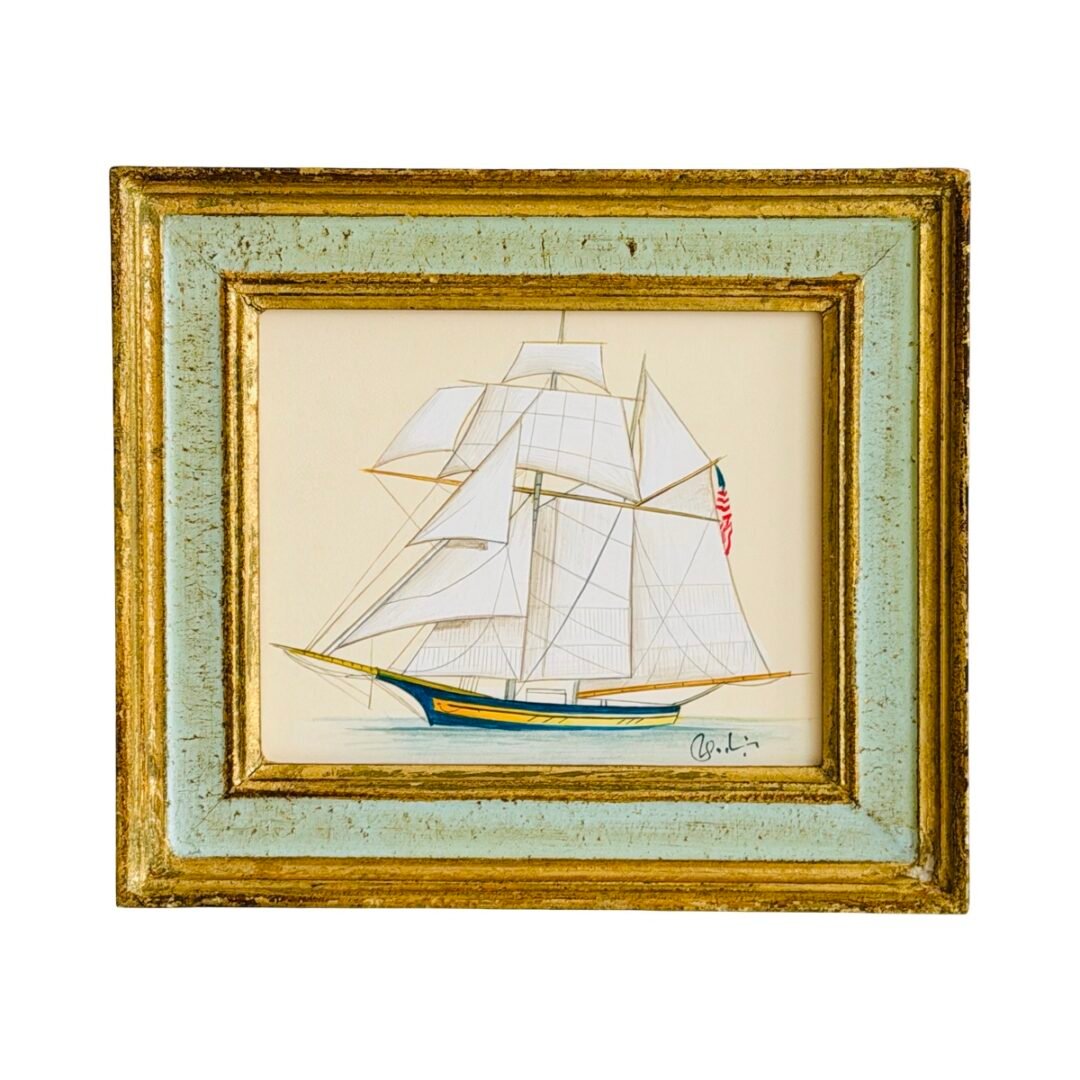 Hand-Painted Sailboat Painting, Seafarer