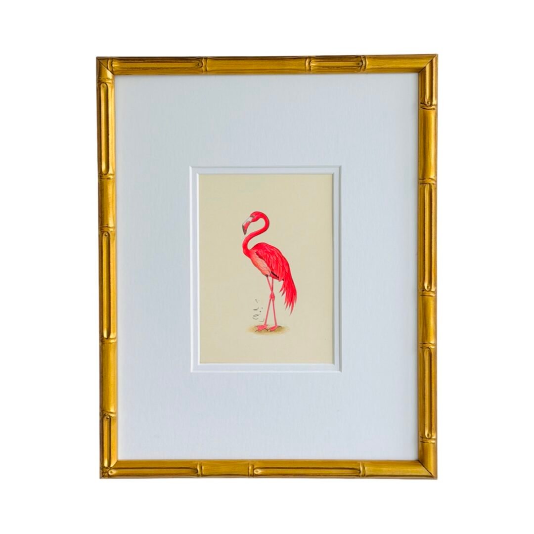 Hand-Painted Flamingo Painting, Rosie