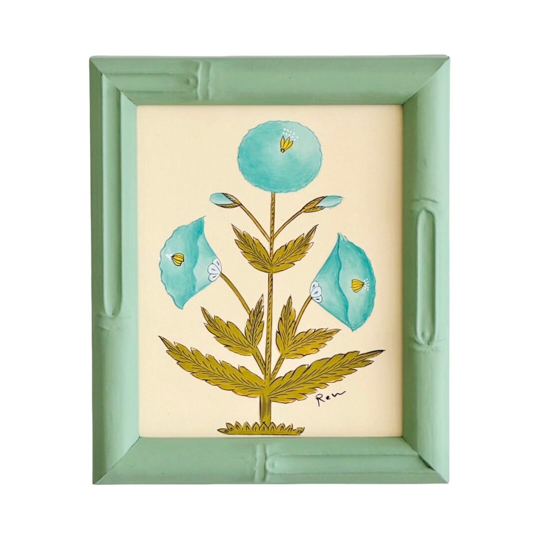 Hand-Painted Jaipur Blue Floral Motif Painting