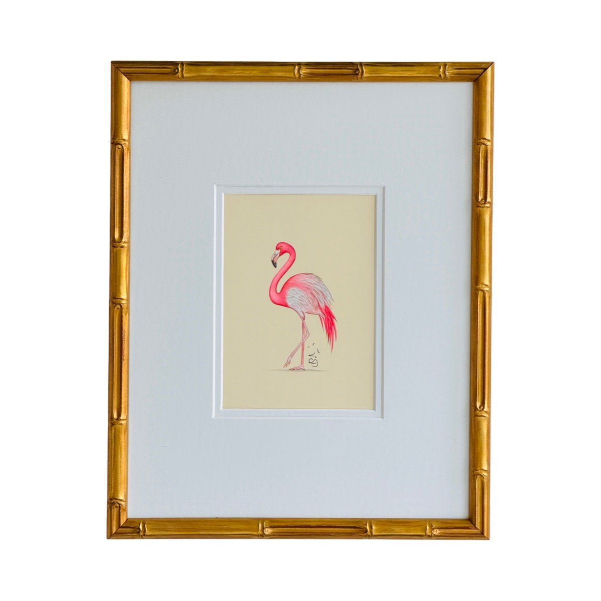 Hand-Painted Flamingo Painting, Fifi