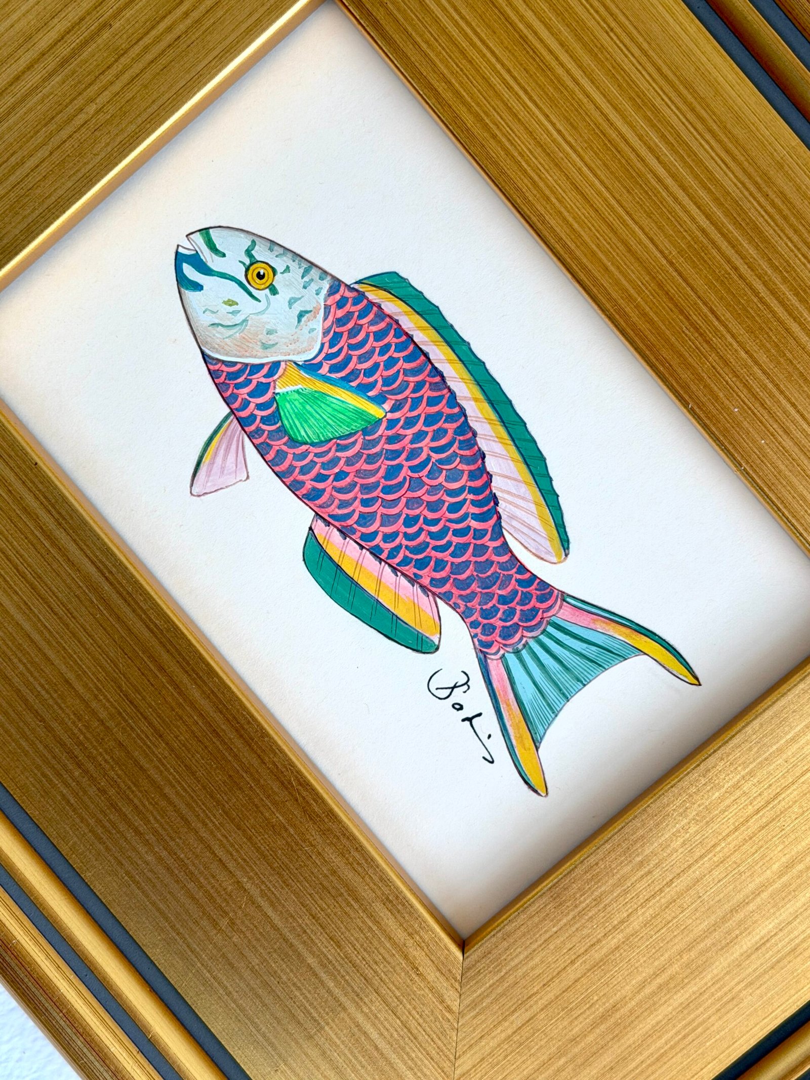 Hand-Painted Fish Painting, Taffy - Image 2