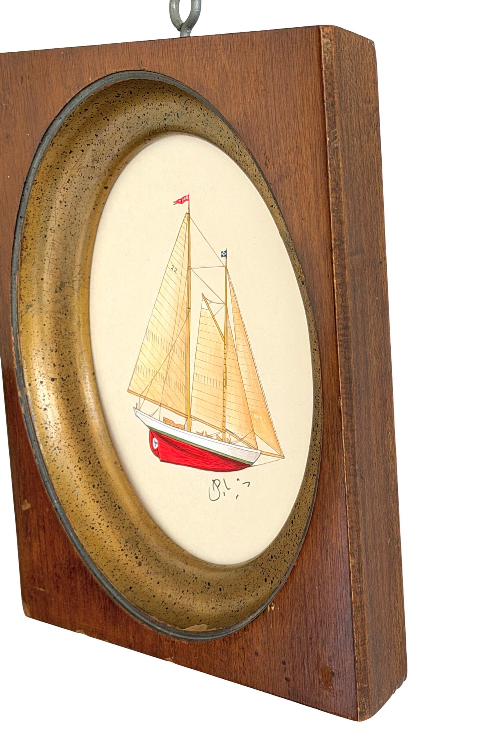 Hand-Painted Sailboat Painting, The Newport - Image 3