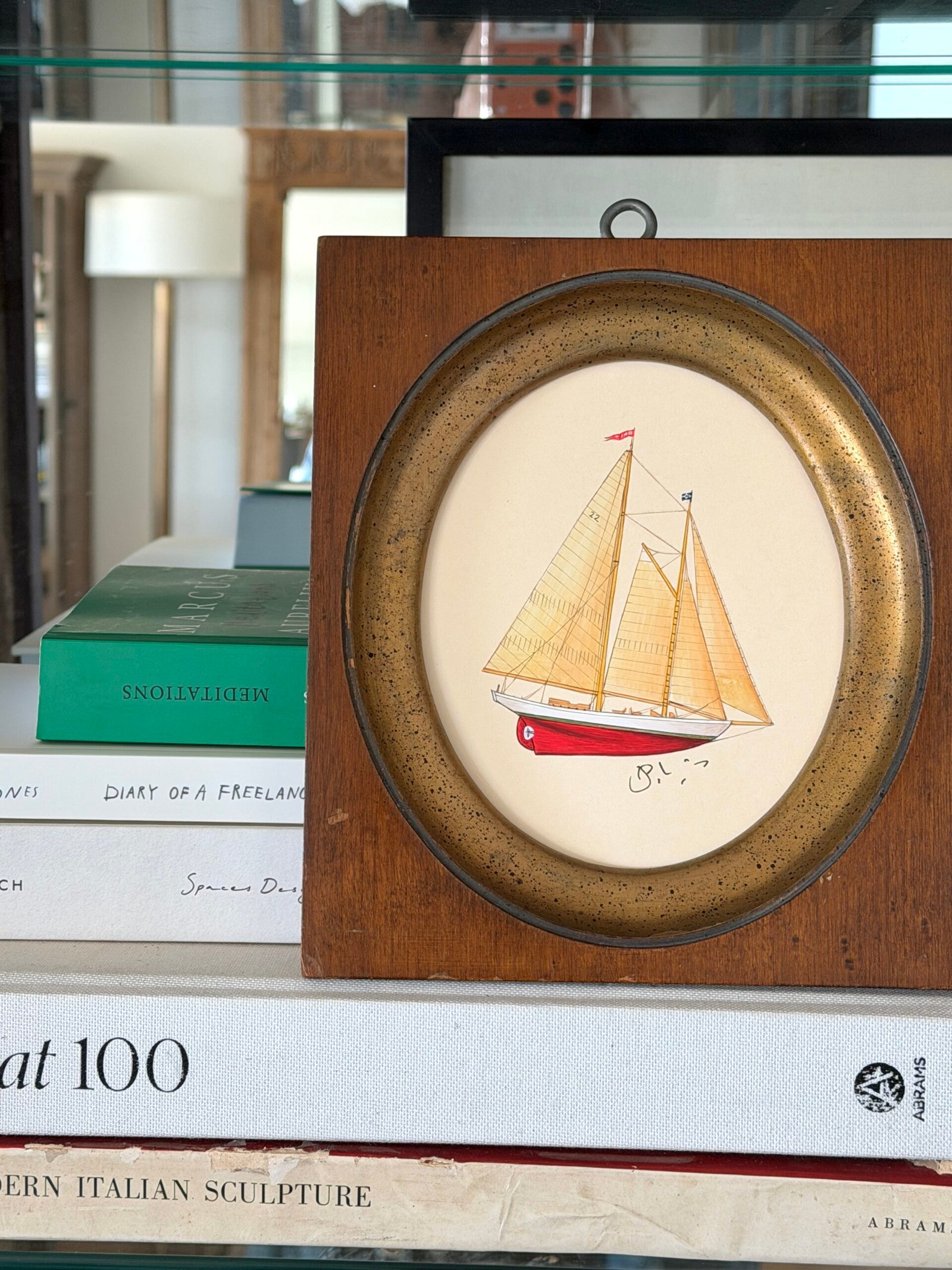 Hand-Painted Sailboat Painting, The Newport - Image 4