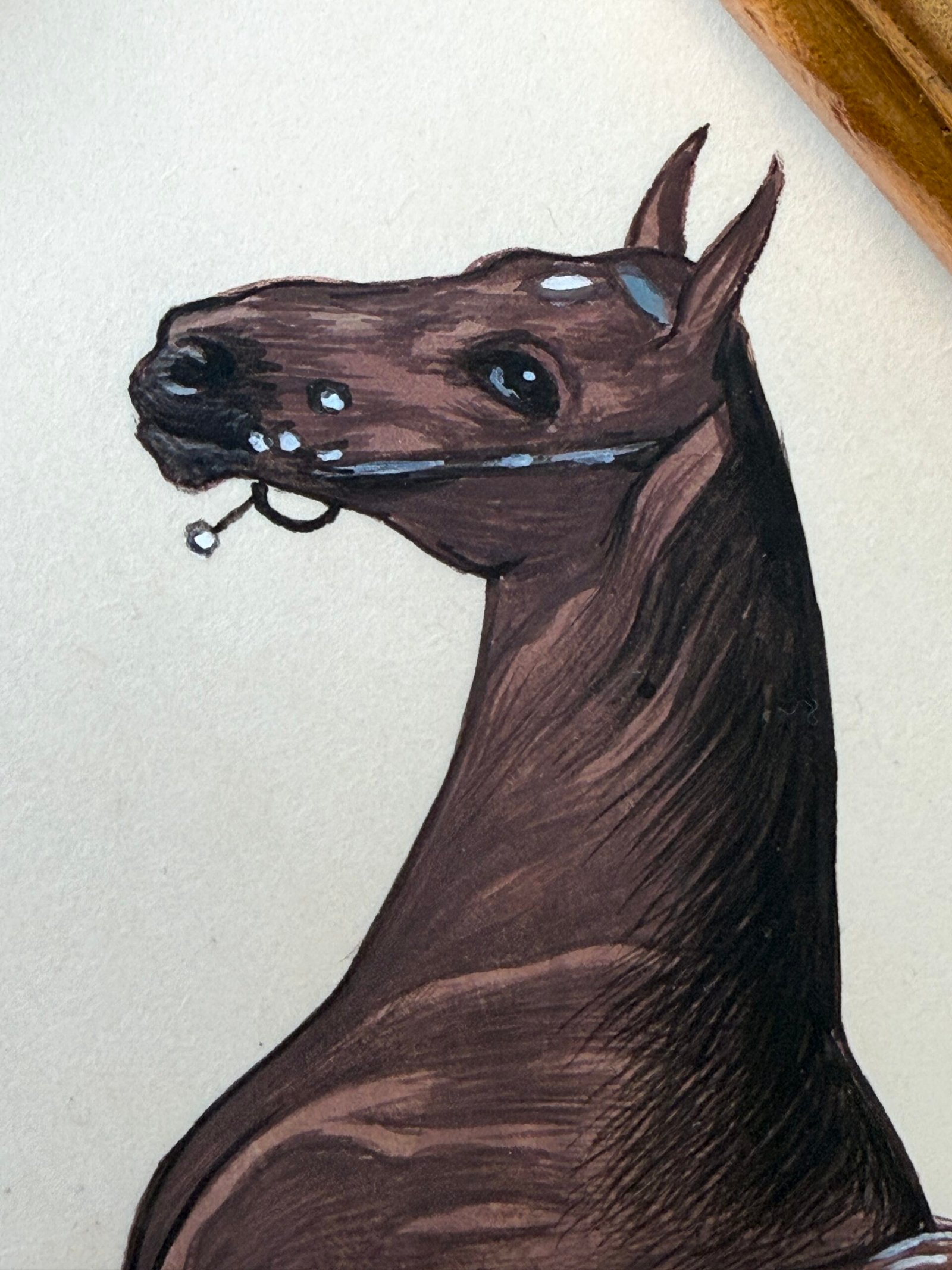 Hand-Painted Horse Painting, Winston - Image 3