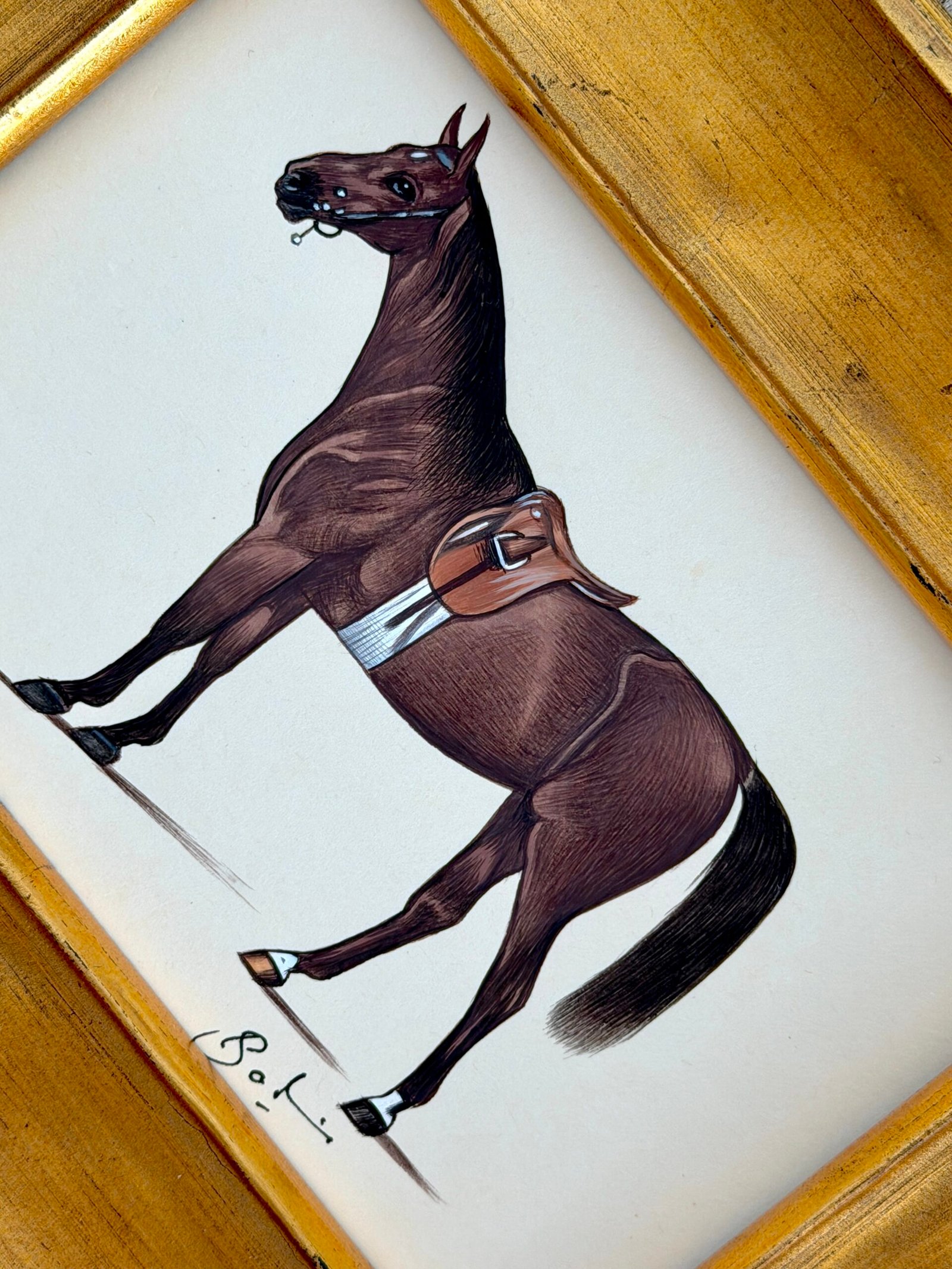 Hand-Painted Horse Painting, Winston - Image 2