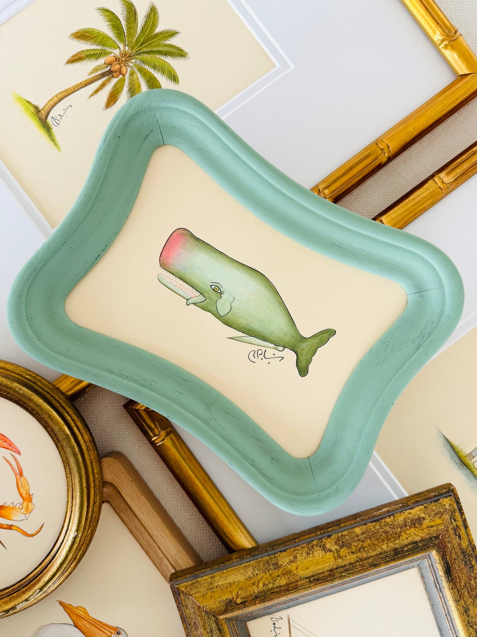 Hand-Painted Baby Whale Painting, Ollie - Image 3