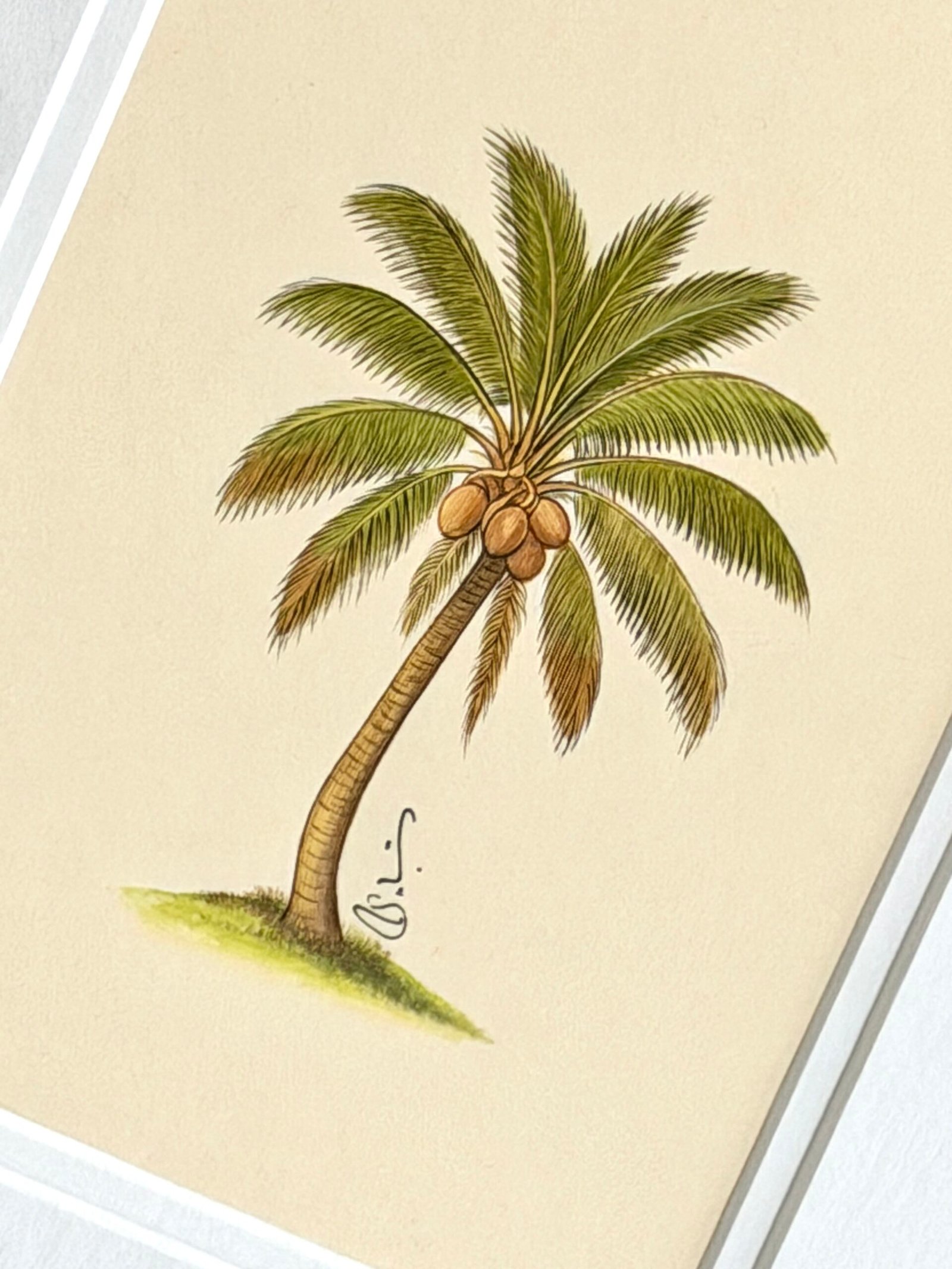 Hand-Painted Coconut Palm Tree Painting - Image 2
