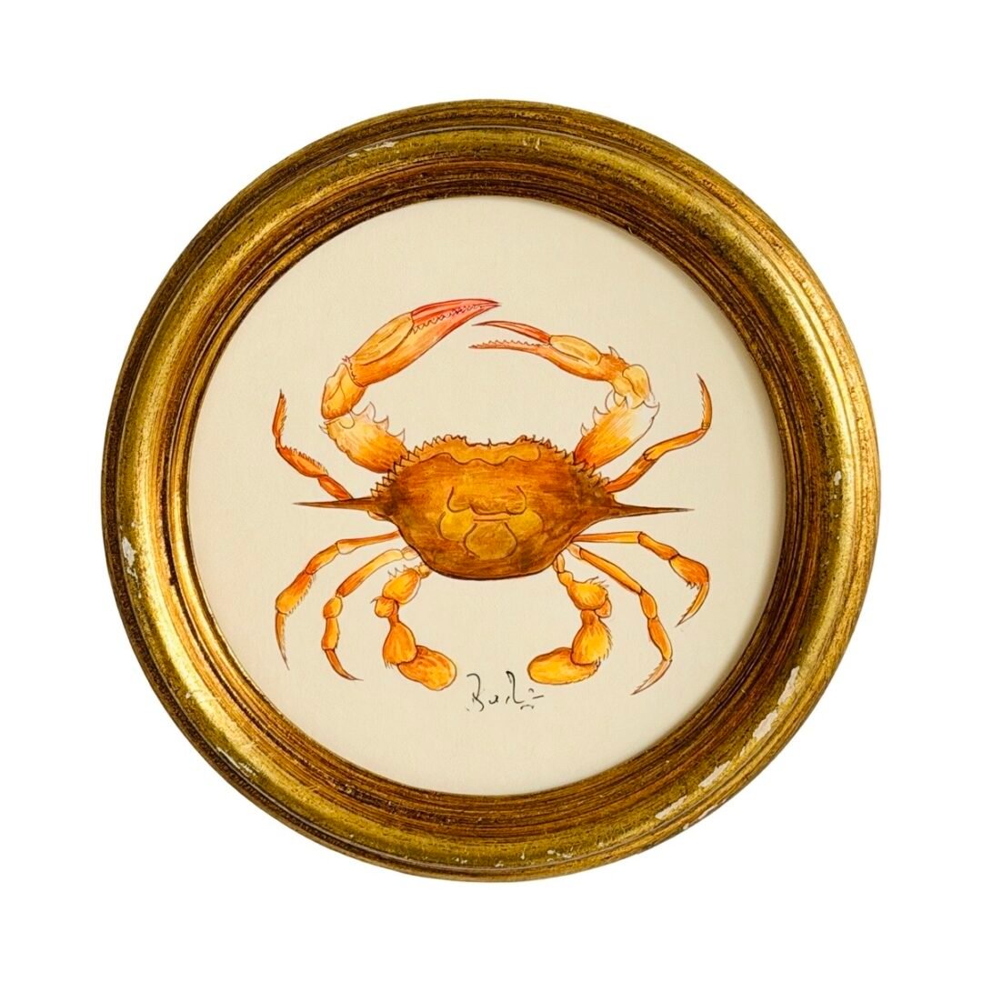 Hand-Painted Orange Crab Painting, Clementine