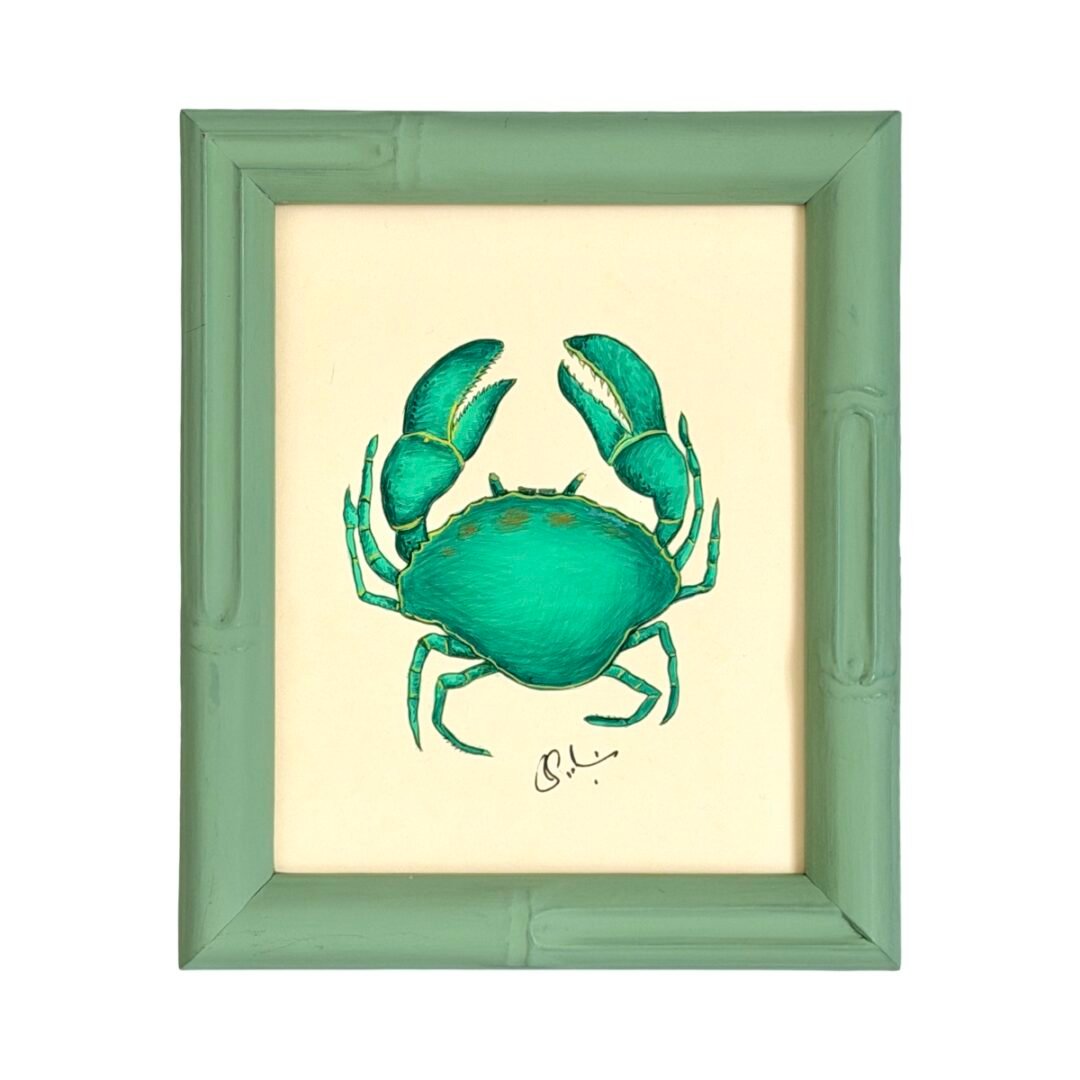 Hand-Painted Crab Painting, Kiwi