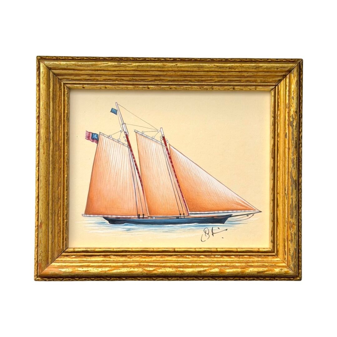 Hand-Painted Sailboat Painting, the Newport Sail